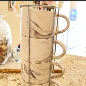 COPY - Eccolo marble mag’s with holder , cups, tea cups